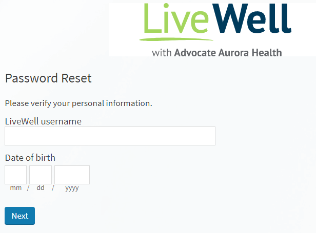 enter required details to reset mu aurora login password