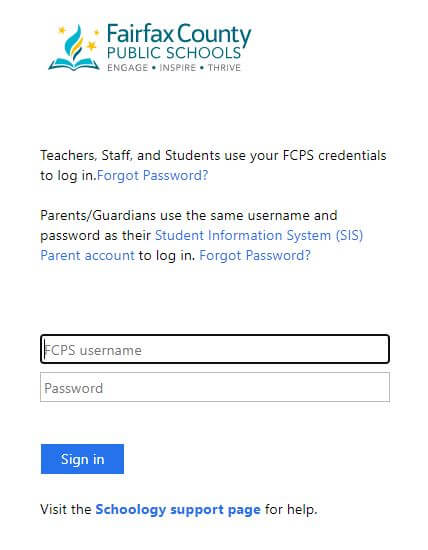 login to schoology fcps portal