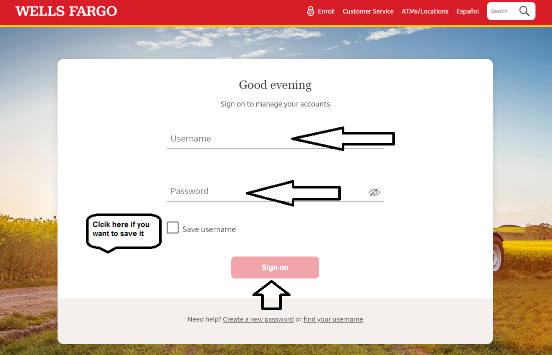 login to wells fargo online banking website