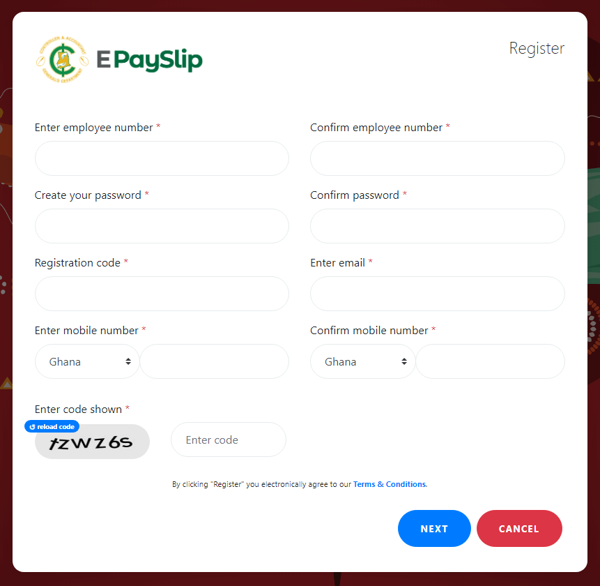 register for gogpayslip account