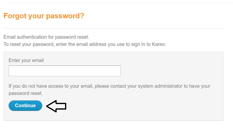 reset kareo login password