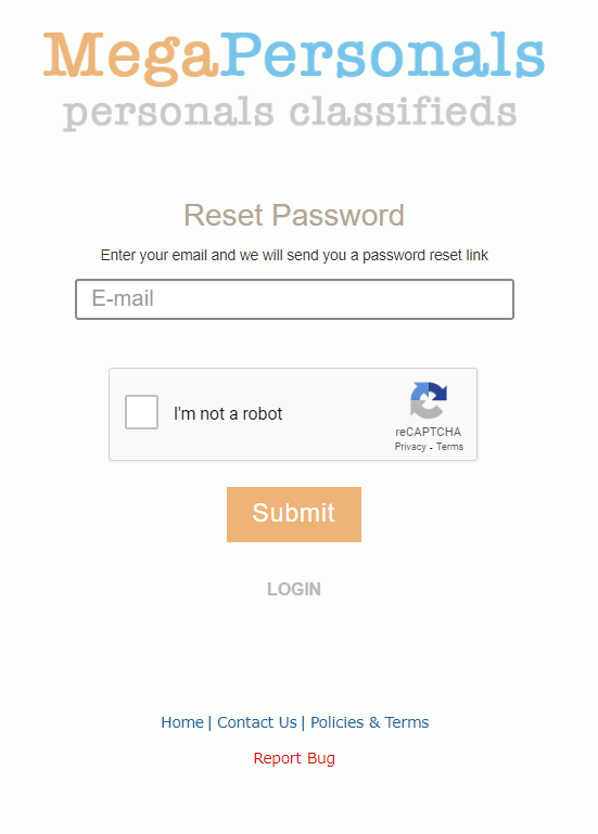 reset mega personal login password