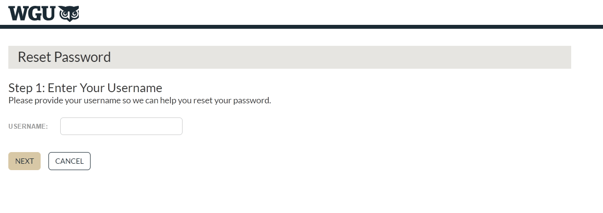 reset wgu student login password