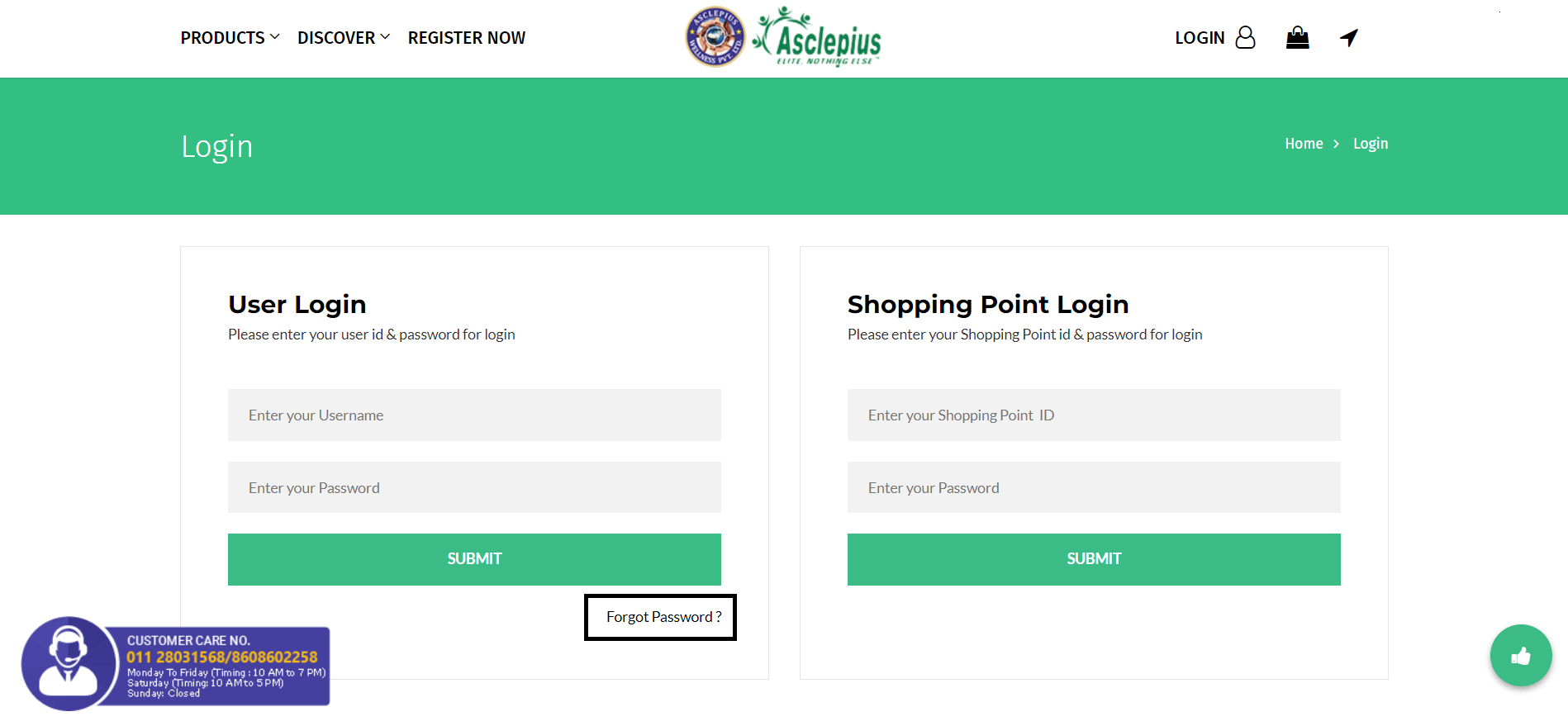 click on forgot password in awpl login page