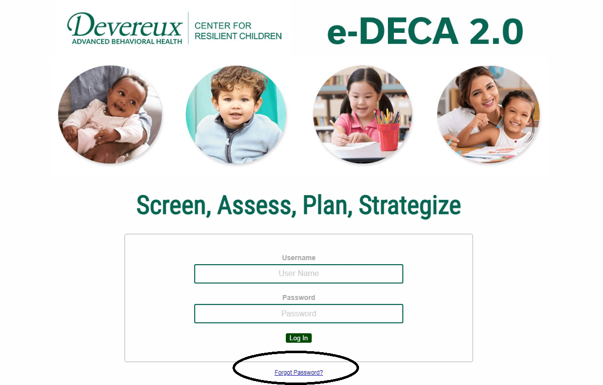 click on forgot password in e-deca login page