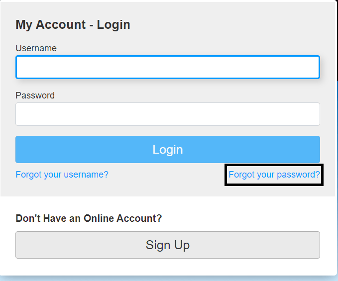 click on forgot password in mlgw login page