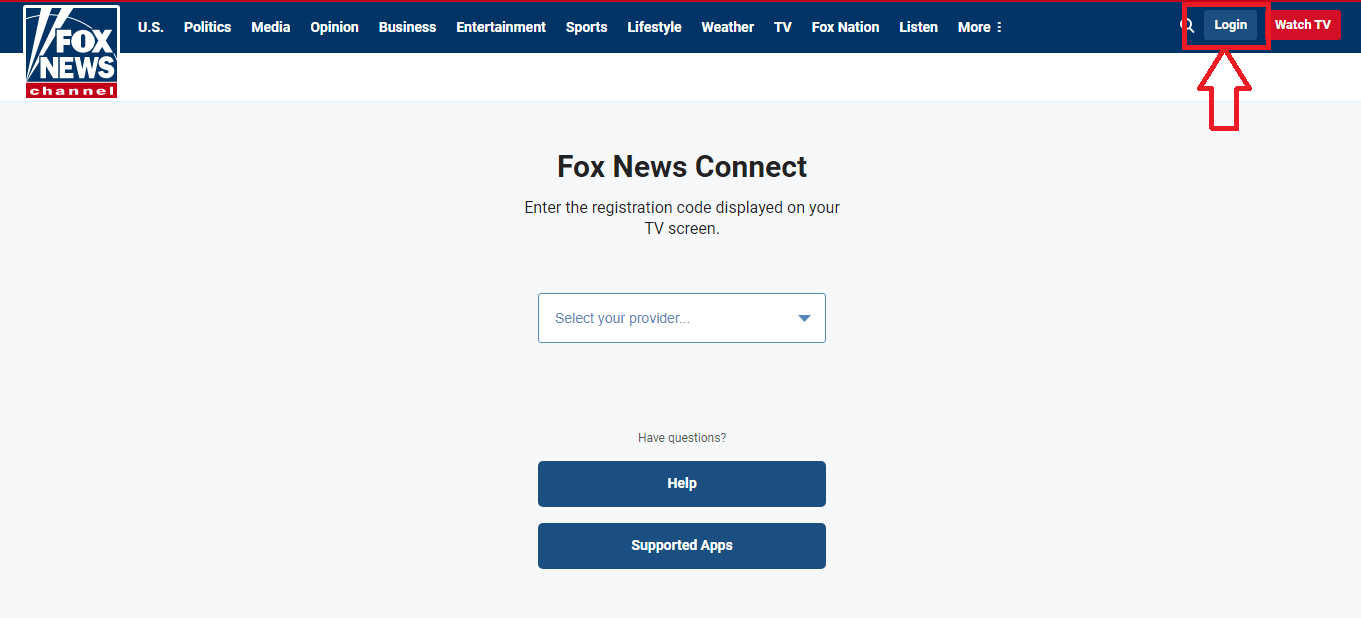 click on login in fox news website