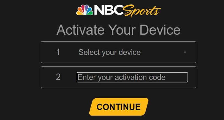 enter code to activate nbc sports