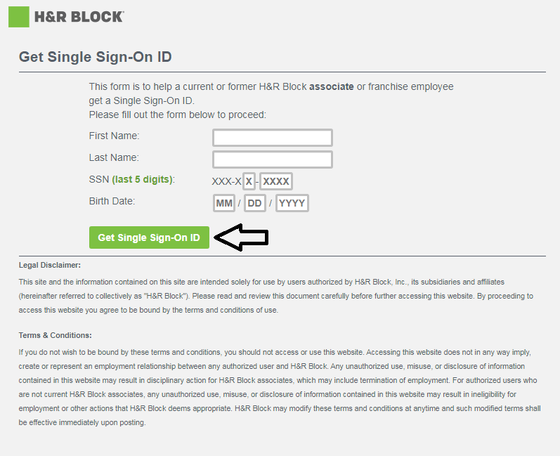enter required details to find hrblock dna login id
