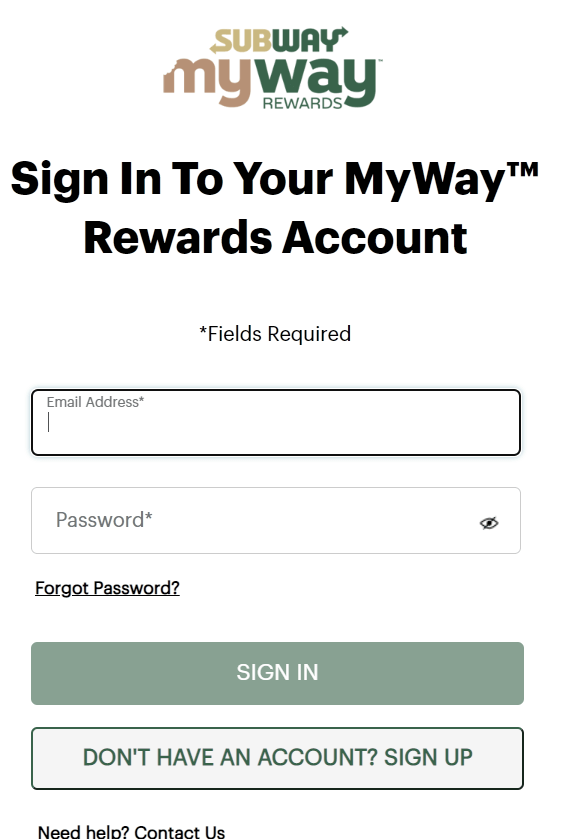 login to mysubwaycard account