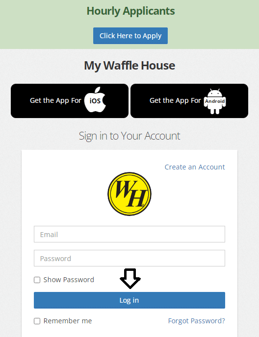login to mywafflehouse account