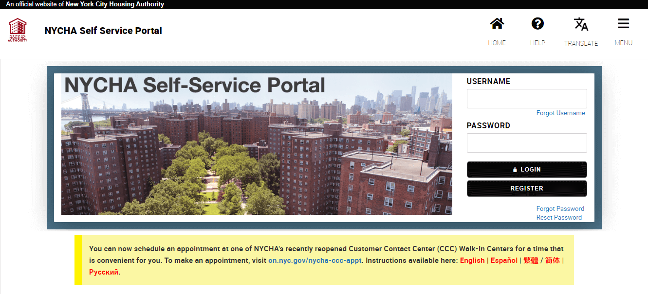 nycha self service portal login