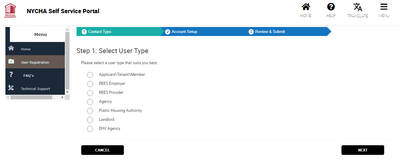 register account in nycha employee self service portal