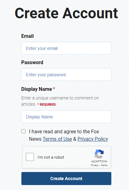 register account on fox news connect
