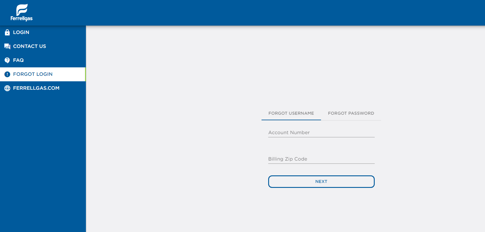 reset myferrellgas login password