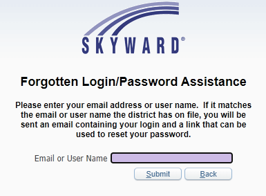 reset skyward gpisd login password