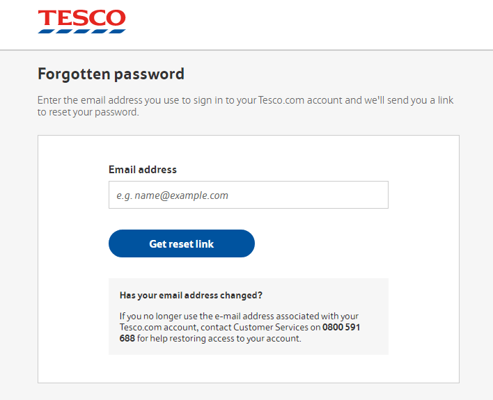 reset tesco colleague login password