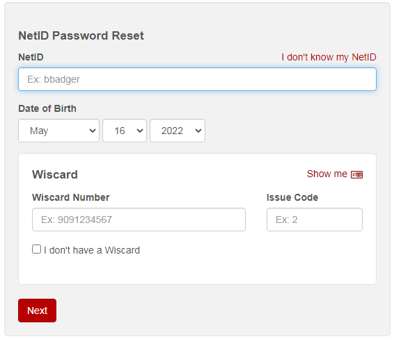 reset uw madison box login password