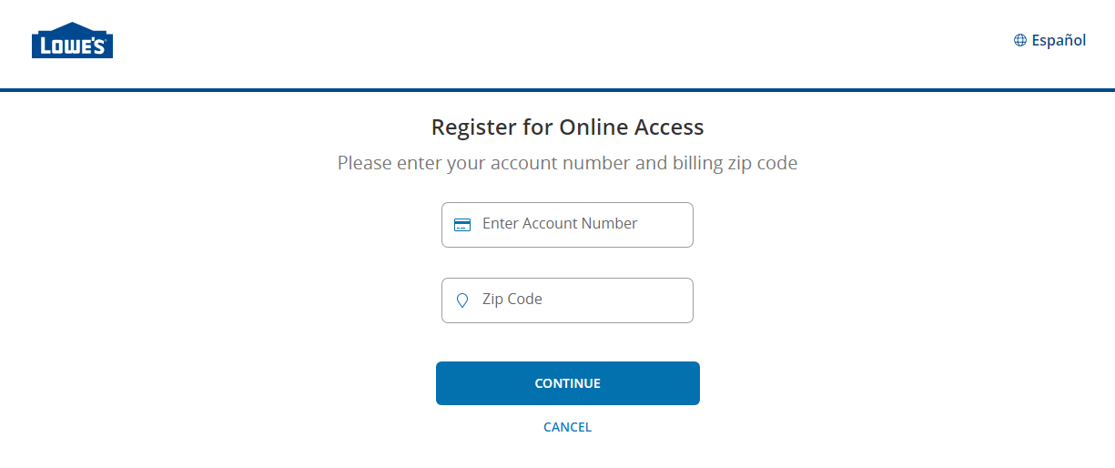 enter required details in register an account on lowes portal