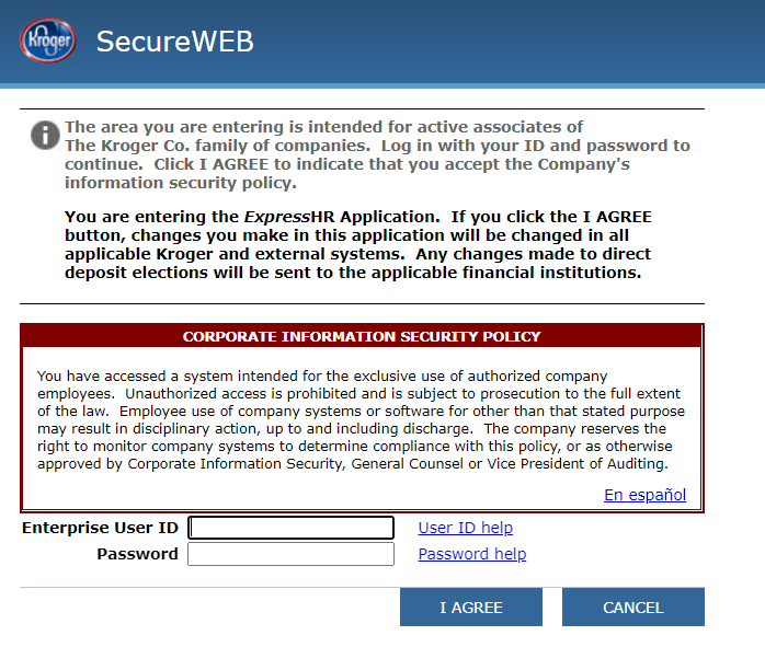 login to kroger expresshr portal