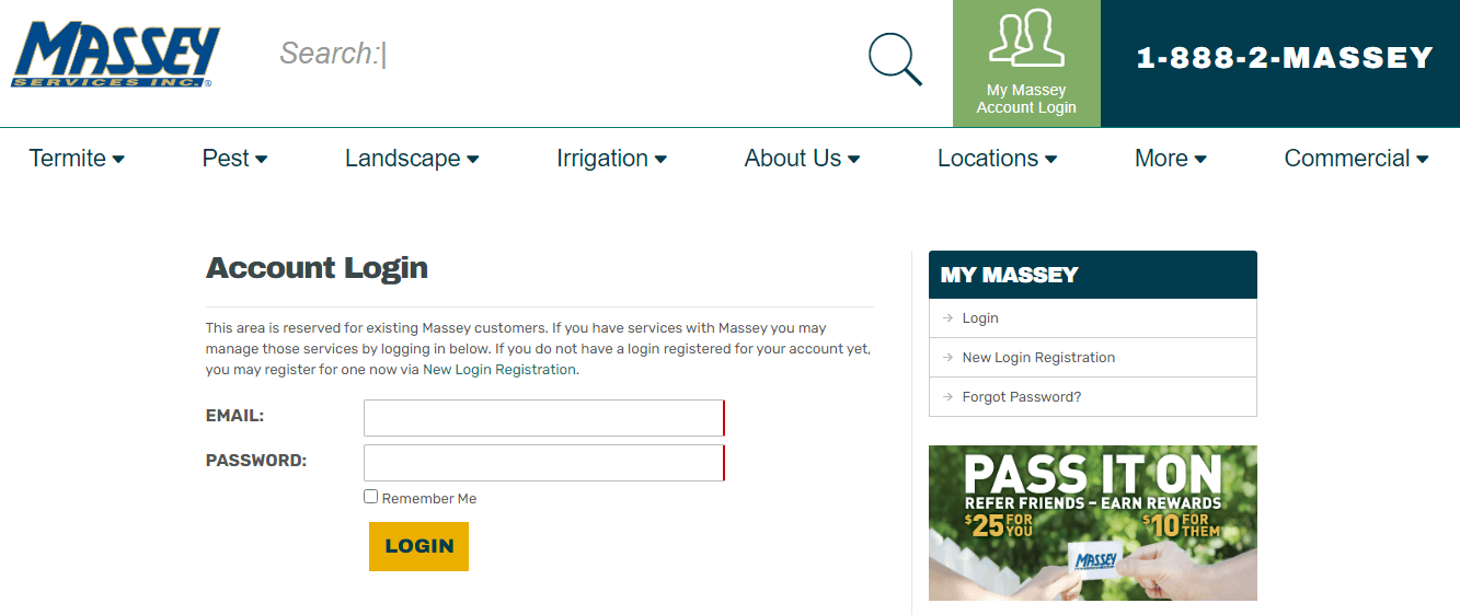 massey services login