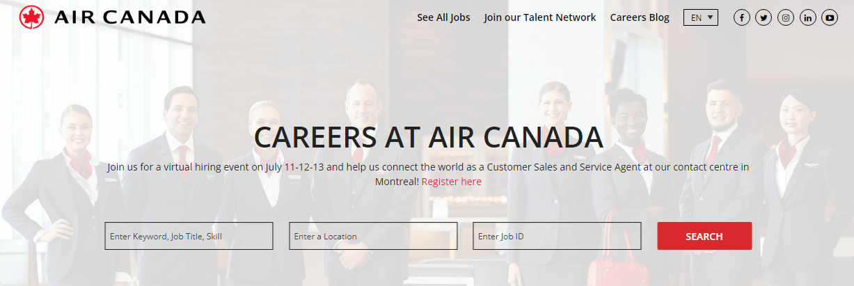 apply for job at air canada