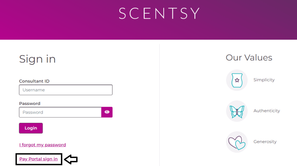 click pay portal sign in on scentsy workstation portal