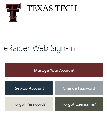 click on forgot username in eraider web sign in page
