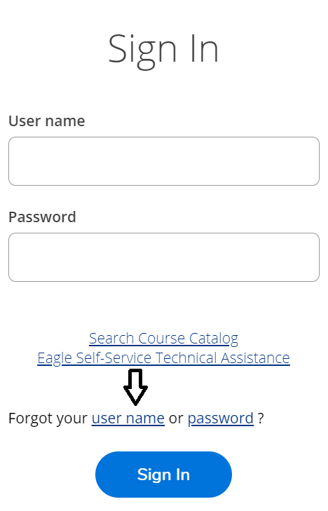 click on forgot your username in ctc webadvisor student portal