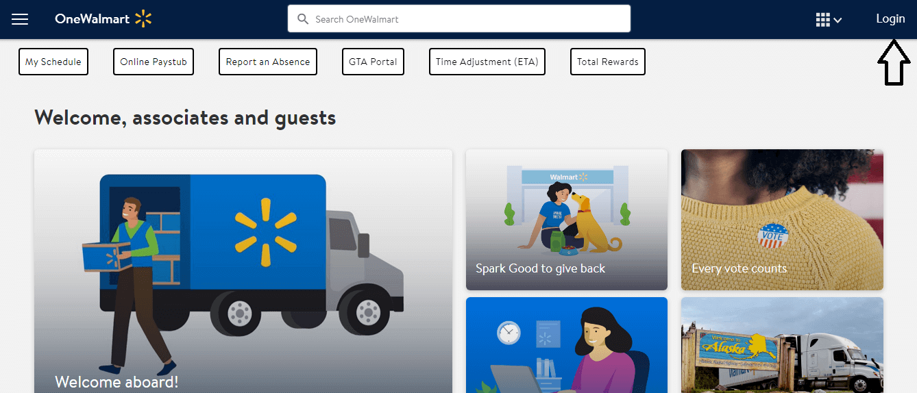 click on login in walmart one portal