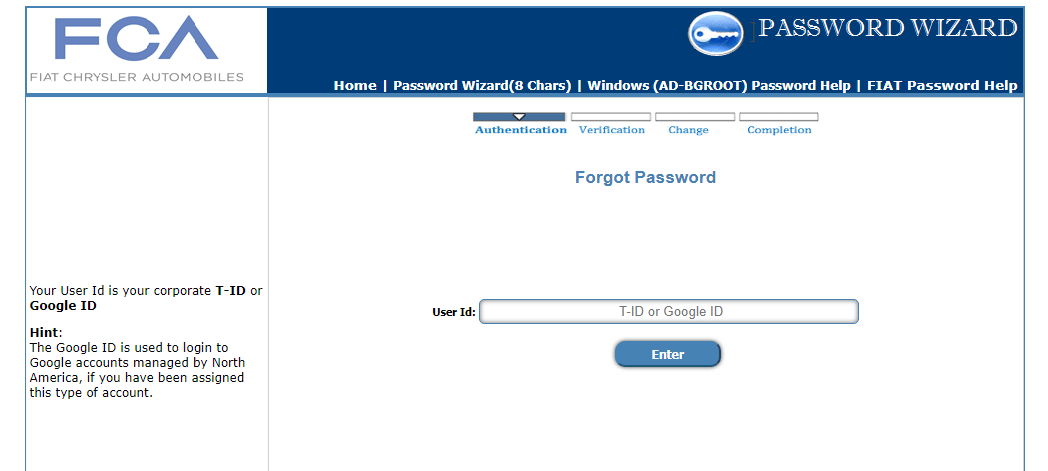 reset chrysler dashboard anywhere login password