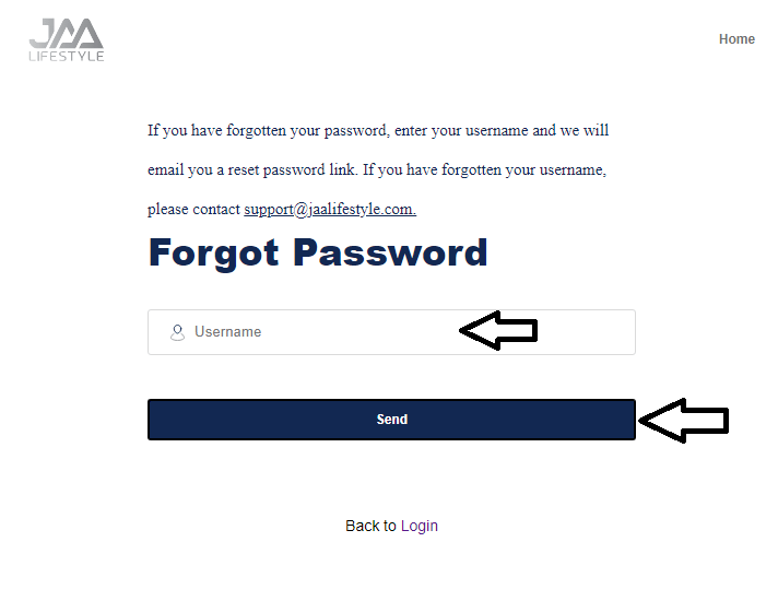 reset jaa lifestyle login password