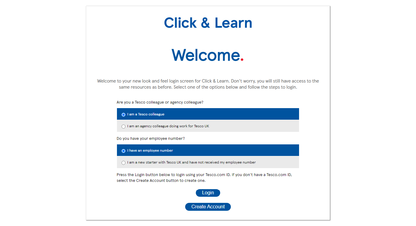 tesco elearning portal