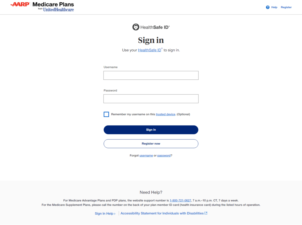 myaarpmedicare login page