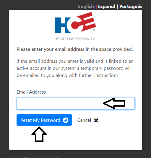 reset hy city login password