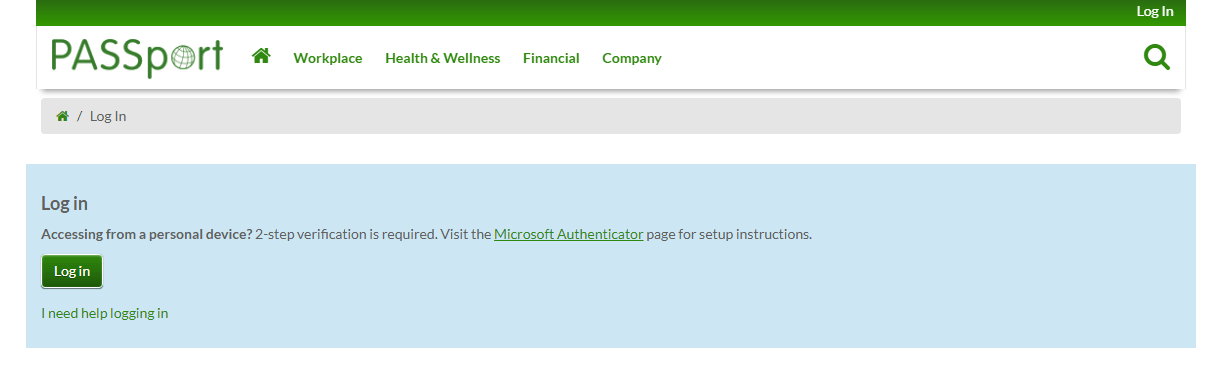 click on login button in publix passport portal