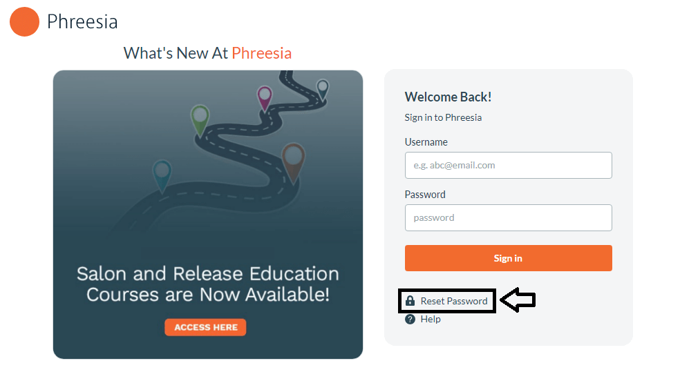 forgot phreesia password