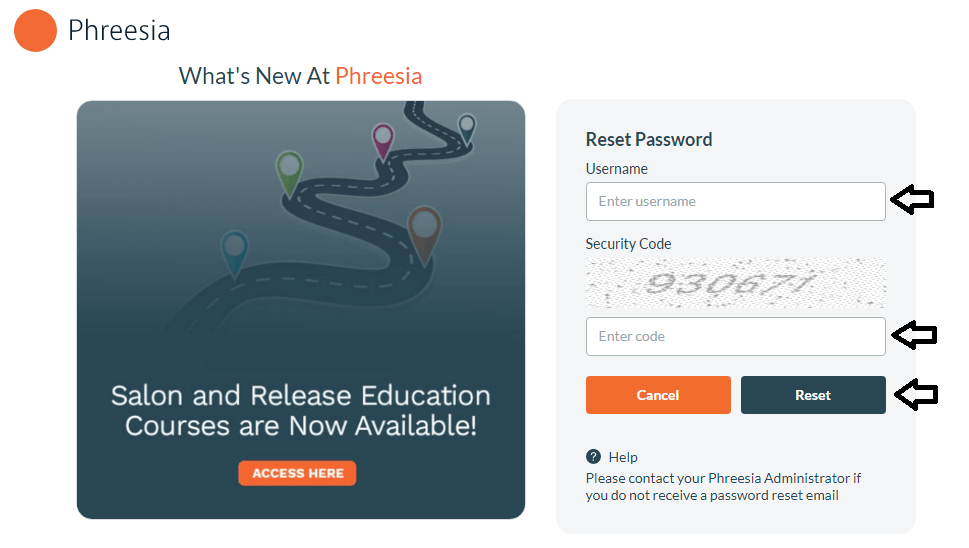 reset phreesia login password