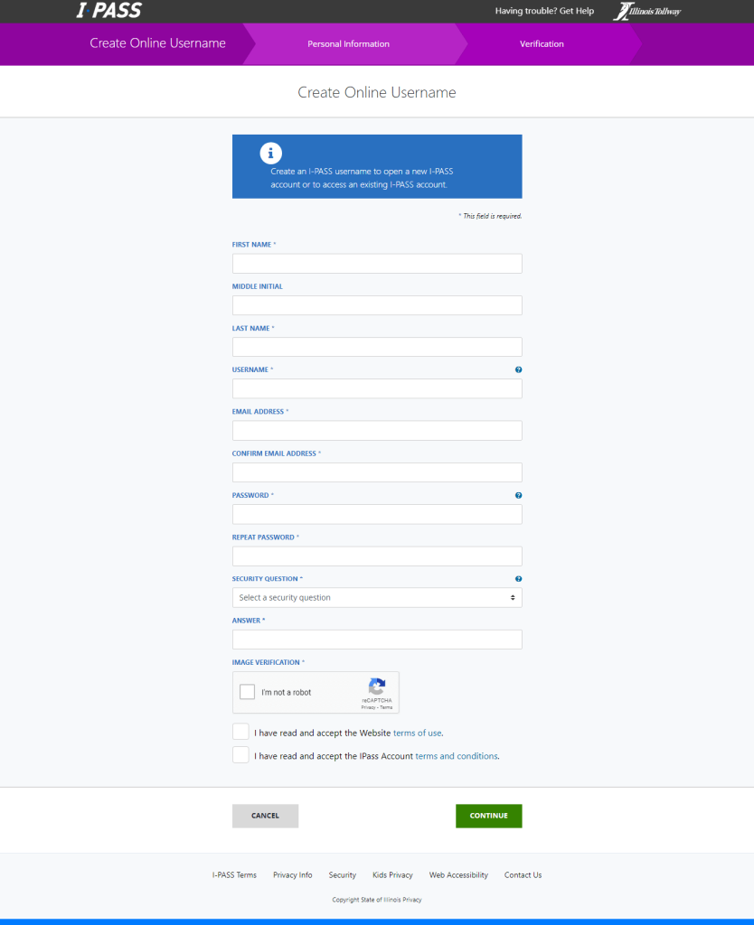 sign up for ipass illinois tollway account