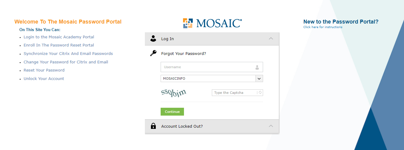 Mymosaicinfo login