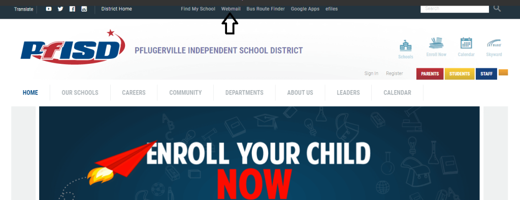 click on webmail in pfisd portal