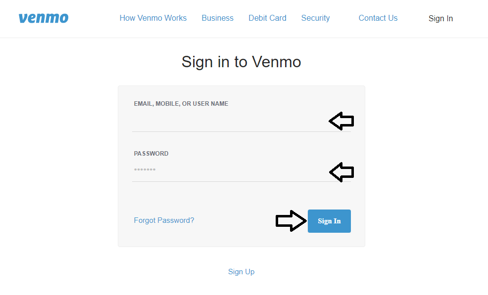 login to venmo credit card account