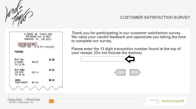 lord and taylor survey