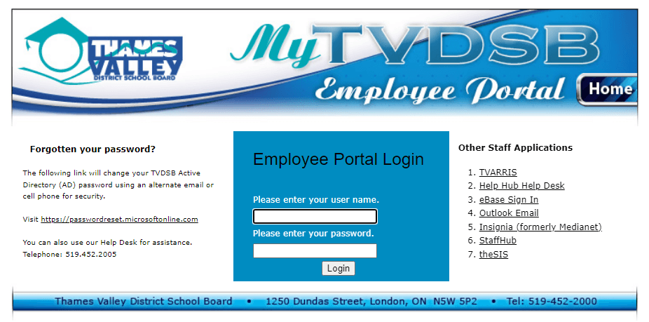 tvdsb employee portal login