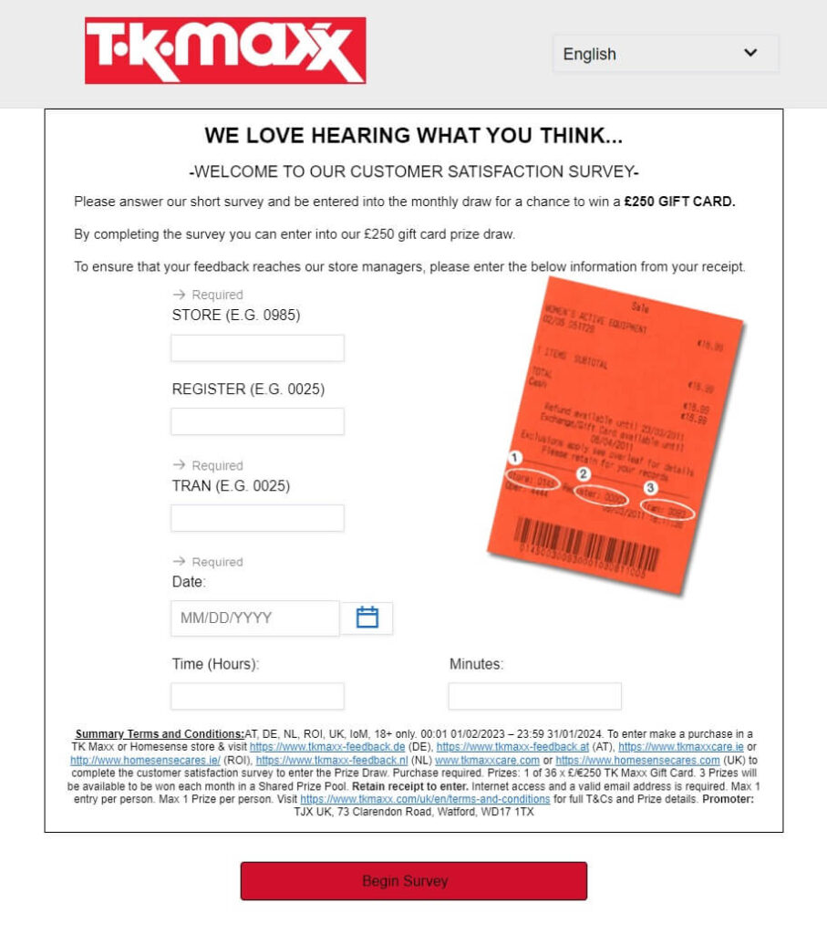 tk maxx cares customer survey