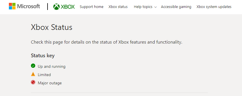 check xbox live server status