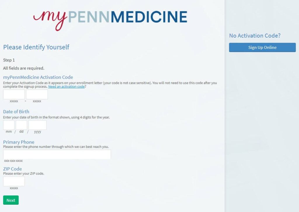 create my penn medicine account