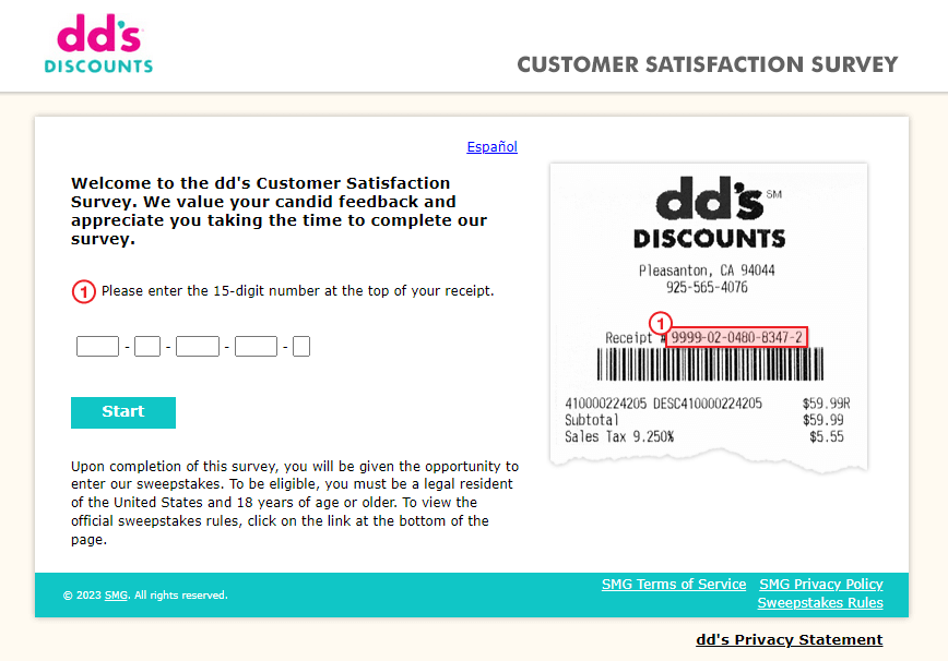 dds discount customer satisfaction survey