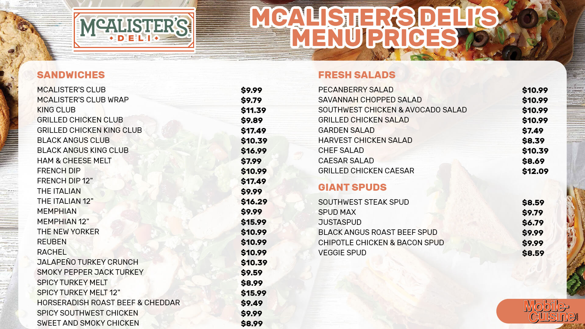 McAlister’s Menu