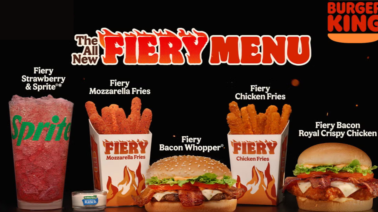 Burger King Fiery Menu